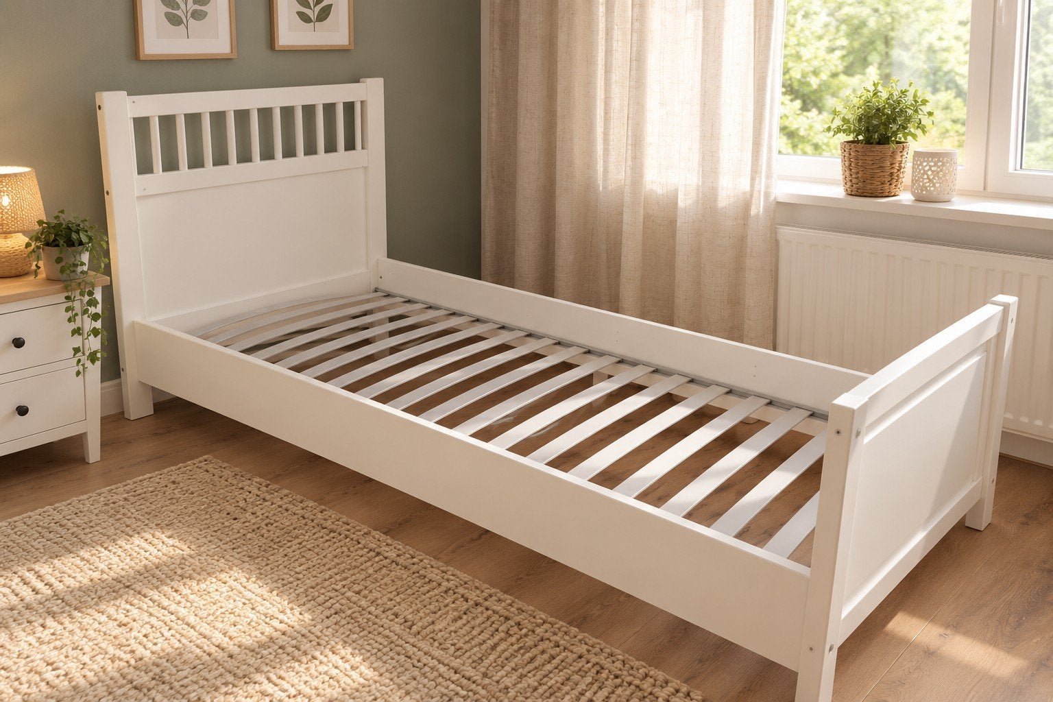 hemnes 90x200 bed incl lattenbodem, Kinderen en Baby's, 85 tot 100 cm, Zo goed als nieuw, 180 cm of meer, Ophalen