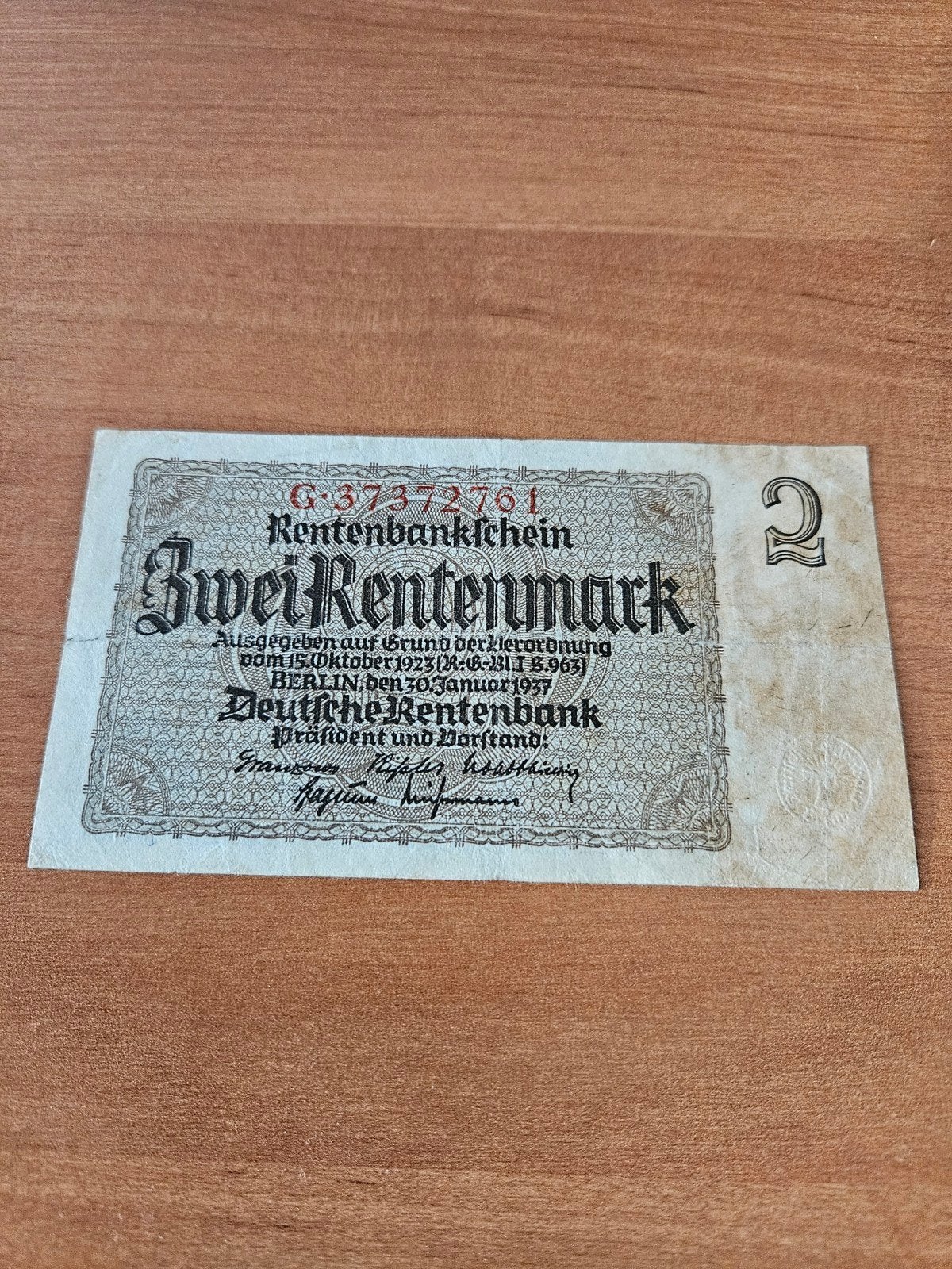 2 Rentenmark Duitsland 1938 jaar, Ophalen of Verzenden, Duitsland, Los biljet