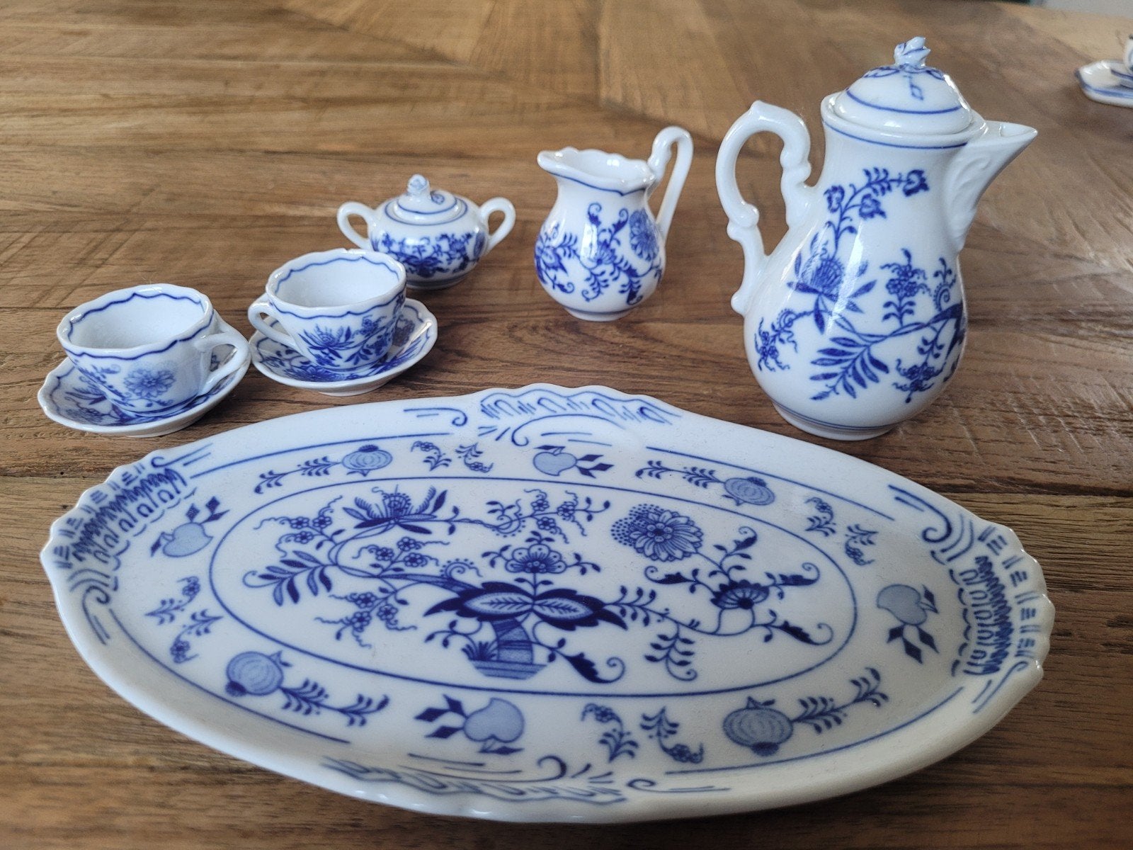 Origineel Bohemia Zwiebelmuster Miniatuur Servies, Ophalen of Verzenden