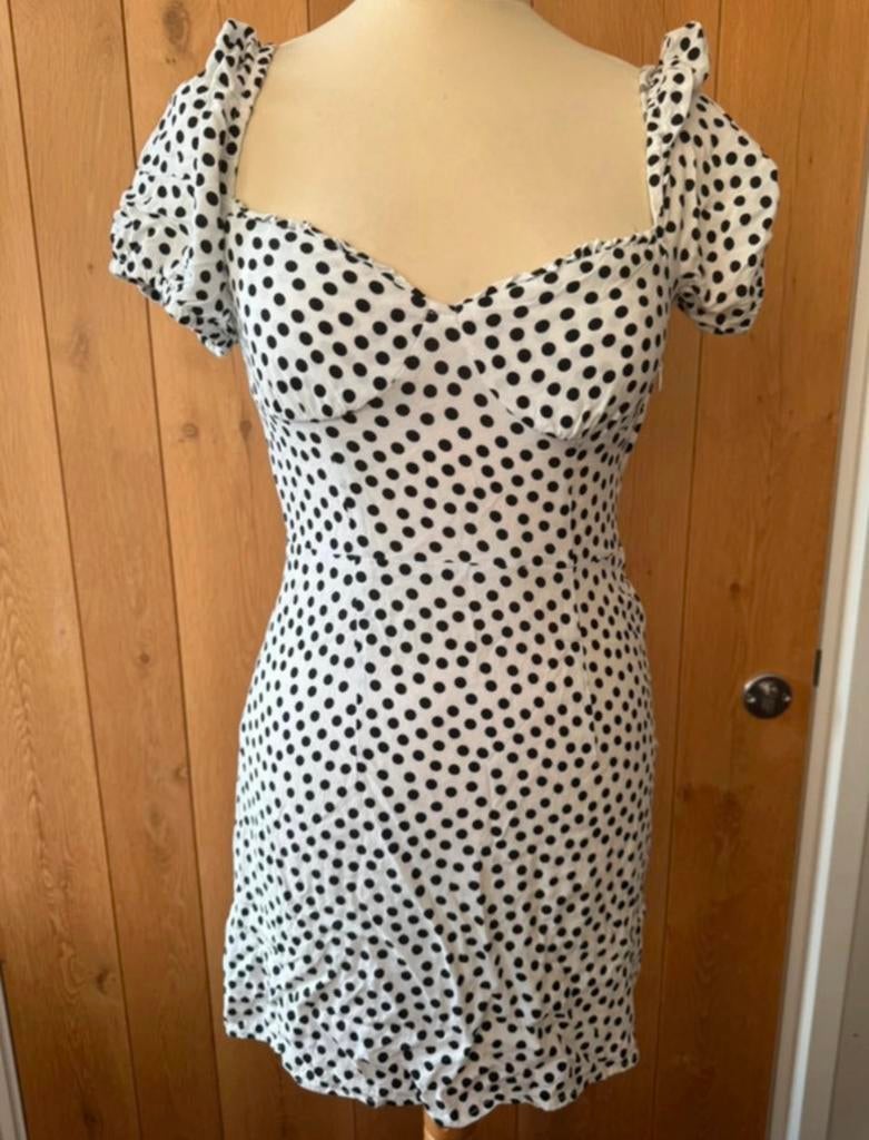 H&M Divided Stippen Jurk Maat S, Kleding | Dames, Zwart, Ophalen of Verzenden, Zo goed als nieuw, Maat 36 (S)