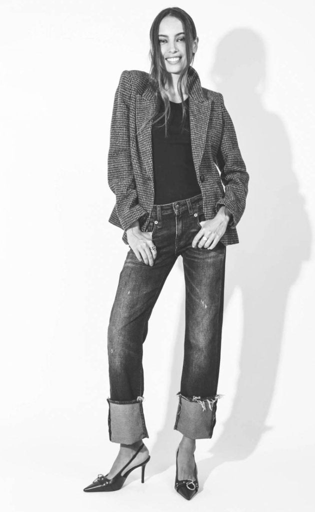R13 Tobi Slim Jeans in Abbey black mt 28 (als 29) mt 38, Verzenden, Zwart, Zo goed als nieuw, W28 - W29 (confectie 36)