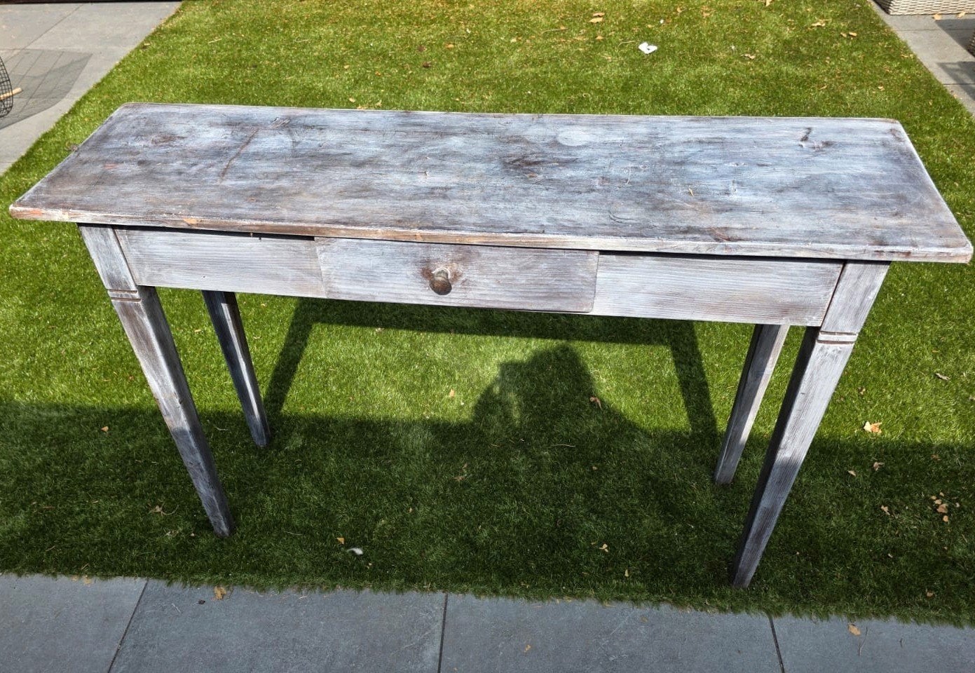 Brocant bijzettafeltje, Ophalen, Zo goed als nieuw, 100 tot 150 cm, Brocant, Grey wash