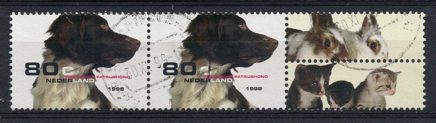 Combinaties of met tab (12) - huisdier - hond / kat / konijn, Postzegels en Munten, Postzegels | Nederland, Verzenden, Na 1940