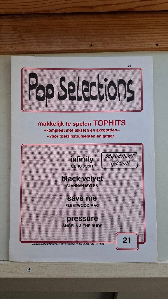 Pop Selections 21: Tophits voor toetsinstrumenten en gitaar, Gebruikt, Keyboard, Ophalen of Verzenden, Thema