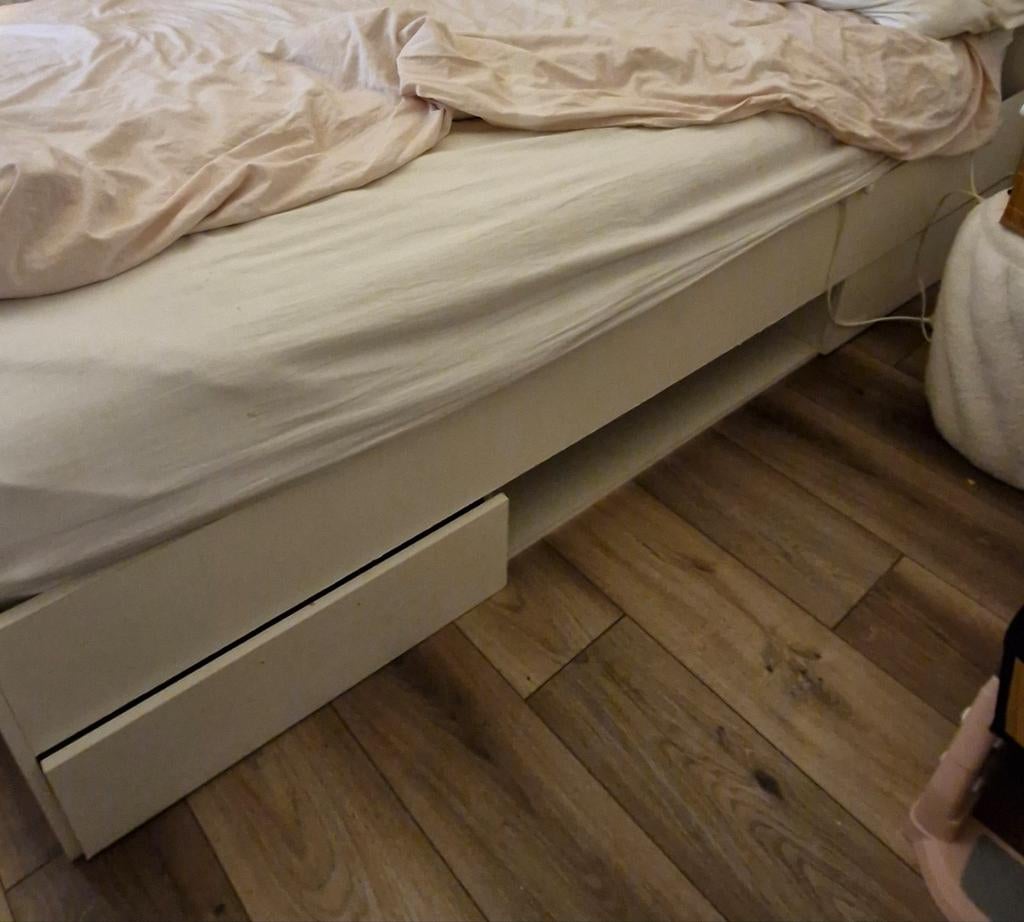 Leenbakker bed wit 140x200 incl. lattenbodem, Huis en Inrichting, Slaapkamer | Bedden, Gebruikt, Wit, Tweepersoons, 200 cm