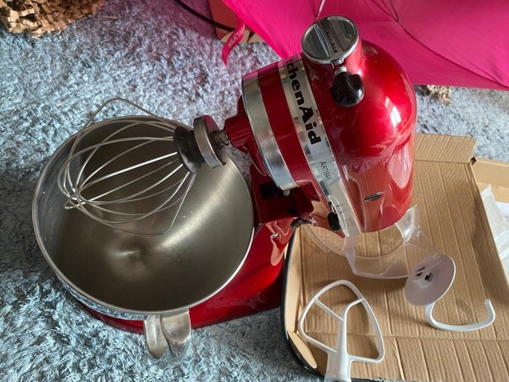 KitchenAid Artisan 4,8L Rood – Zo goed als nieuw, Witgoed en Apparatuur, Keukenmixers, 4 liter of meer, Ophalen, Nieuw, 3 snelheden of meer