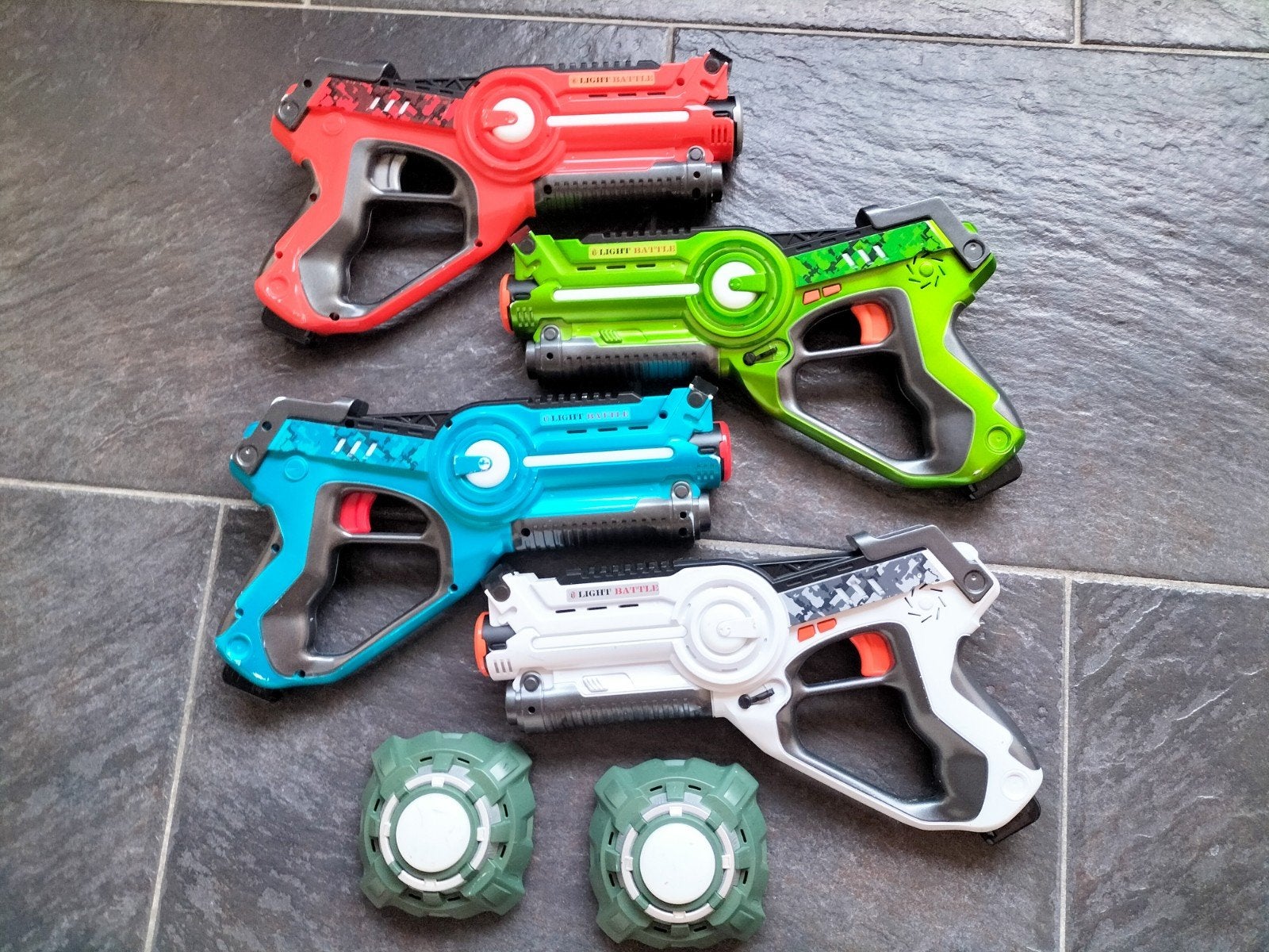Light Battle Lasergame Set (4 guns + 2 targets), Ophalen of Verzenden, Gebruikt