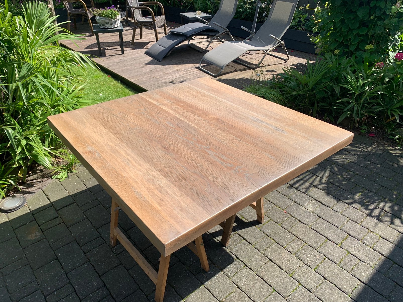 Eiken tafelblad, Ophalen, Zo goed als nieuw, Rechthoekig, Hout