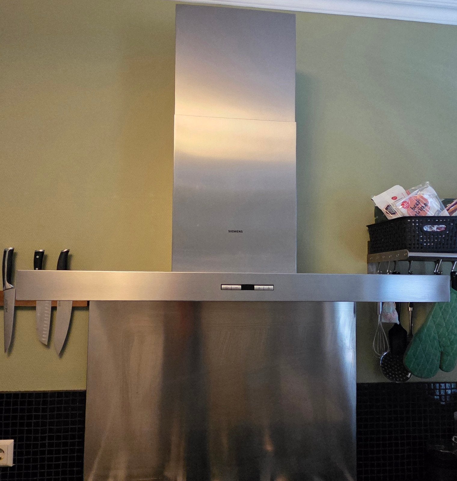 Afzuigkap rvs Siemens 90 cm, Ophalen, Wandschouwkap