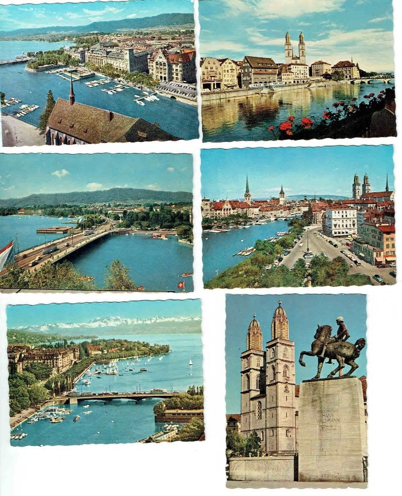 Zwitserland 10 stuks Ansichtskaartjes Zurich, Verzenden, 1960 tot 1980, Ongelopen, Stad of Dorp