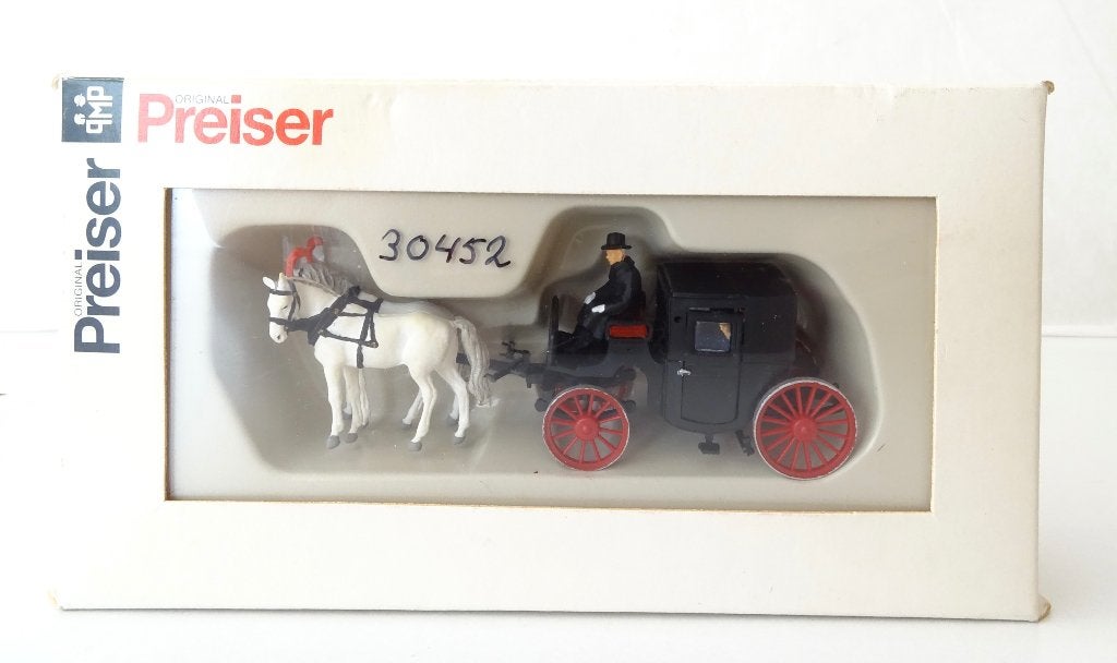 Preiser 30452 Koets met witte paarden, Hobby en Vrije tijd, Wisselstroom, Wagon, Ophalen of Verzenden, Zo goed als nieuw