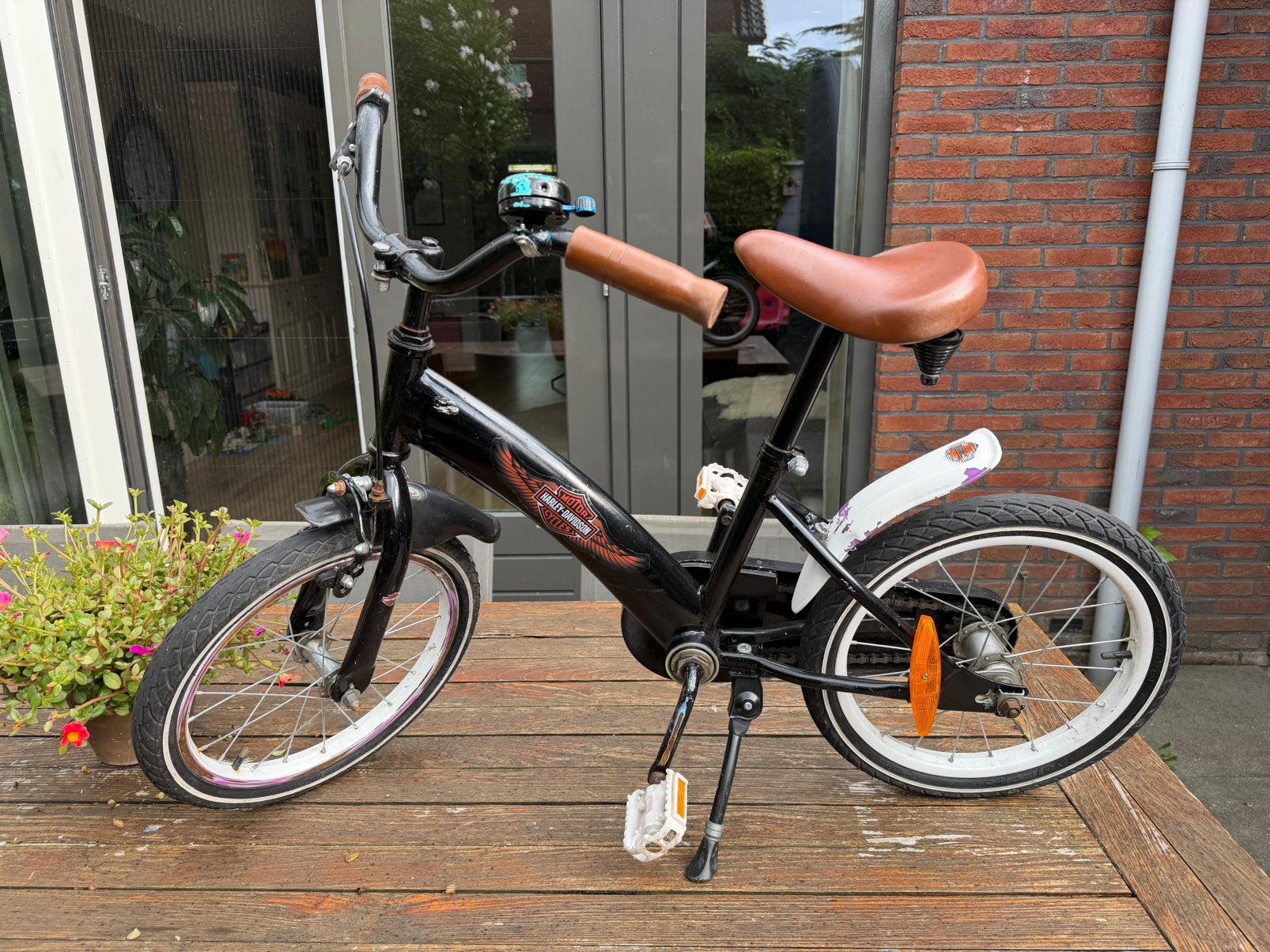 Kinderfiets 16inch  (harley-davidson), Ophalen, Gebruikt, Terugtraprem, 16 tot 20 inch