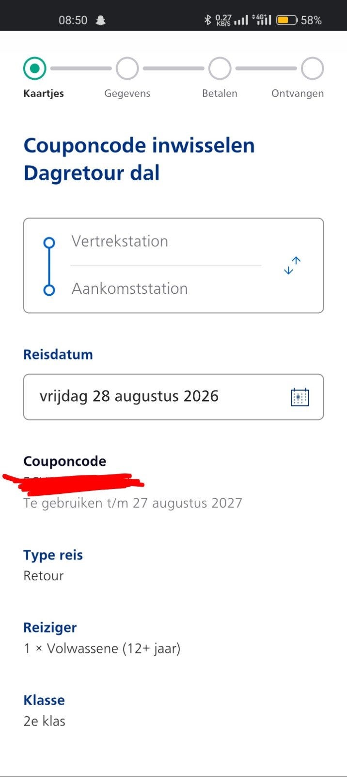 NS Treinkaartje retour, Tickets en Kaartjes, Eén persoon, Overige soorten