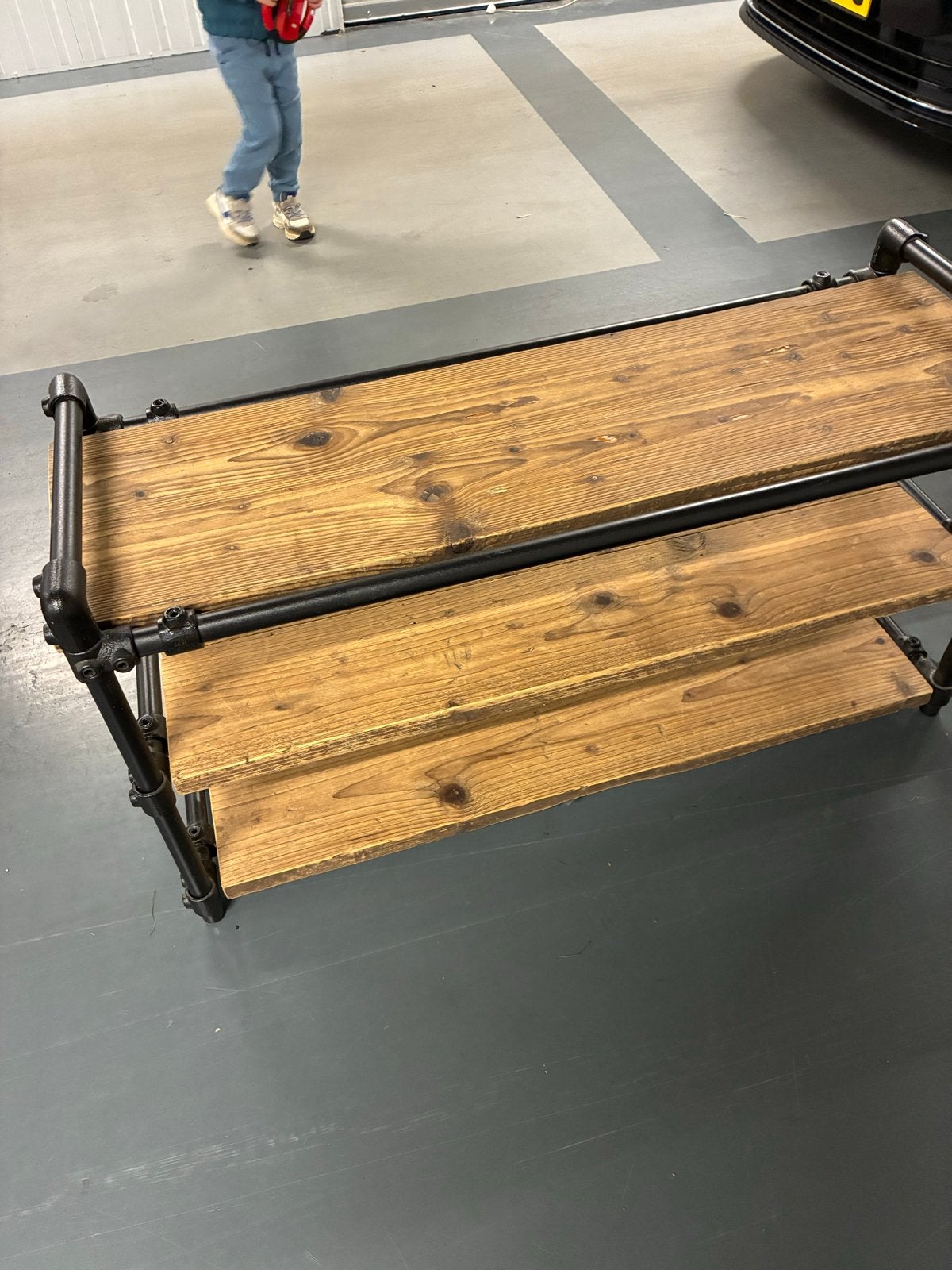 Industriële Houten Schoenenrek / Opbergrek, Huis en Inrichting, Ophalen, Gebruikt