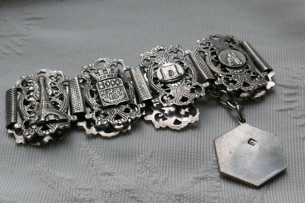 Vintage armband uit Parijs, Verzenden, Zo goed als nieuw, Zilver, Overige materialen