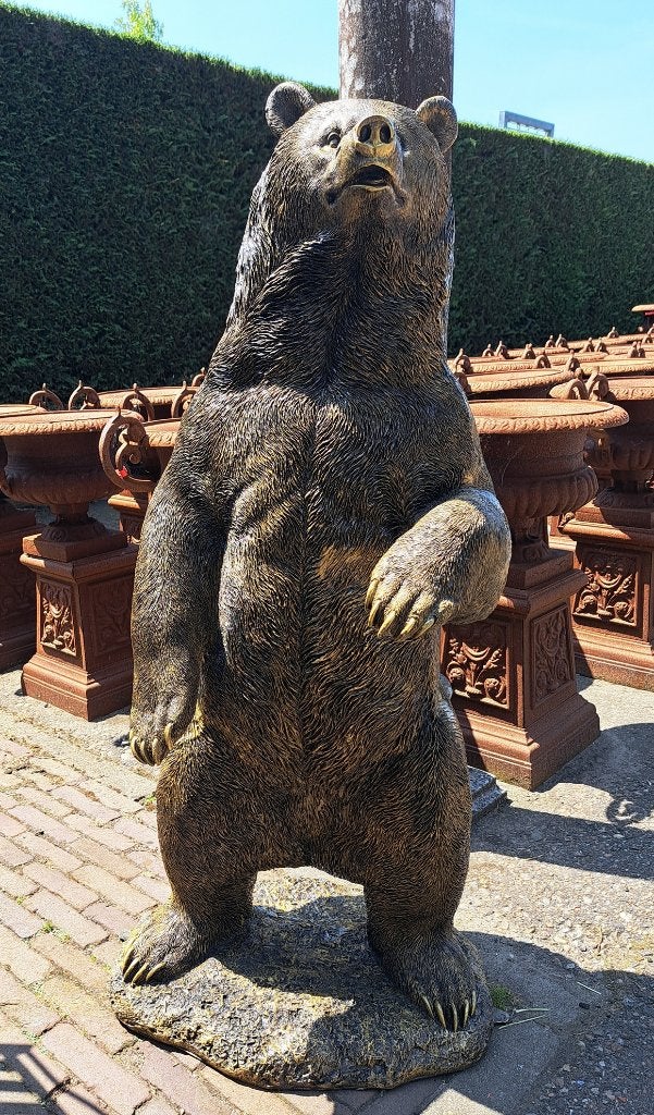 Prachtige staande beer 122 cm levensecht kunststof beeld, Ophalen