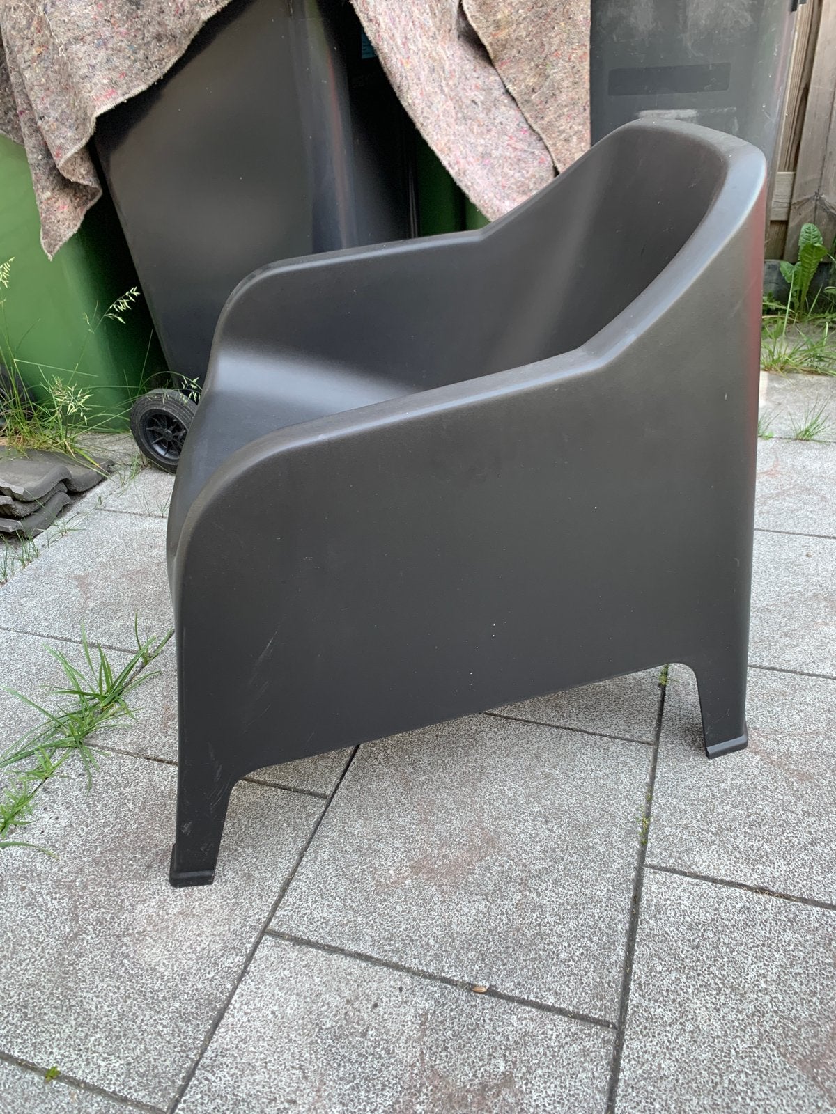 Zwarte kunststof loungestoel, model Ikea Skarpo, Kunststof, Gebruikt, Stoel, Ophalen