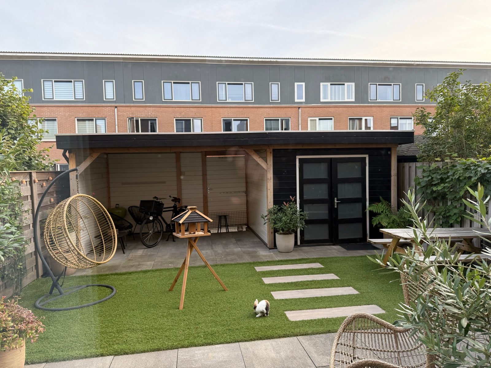 Houten veranda met geïntegreerde schuur (7x3m), Ophalen, Gebruikt, Overige typen, 500 cm of meer