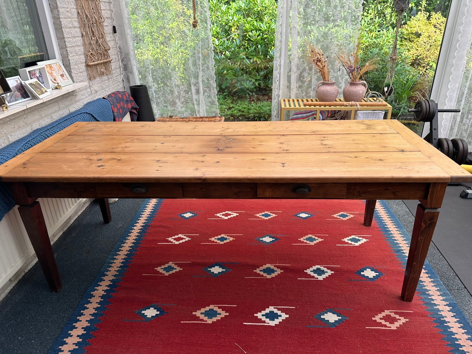 Grenen tafel, Huis en Inrichting, Ophalen, Gebruikt, 200 cm of meer, 50 tot 100 cm