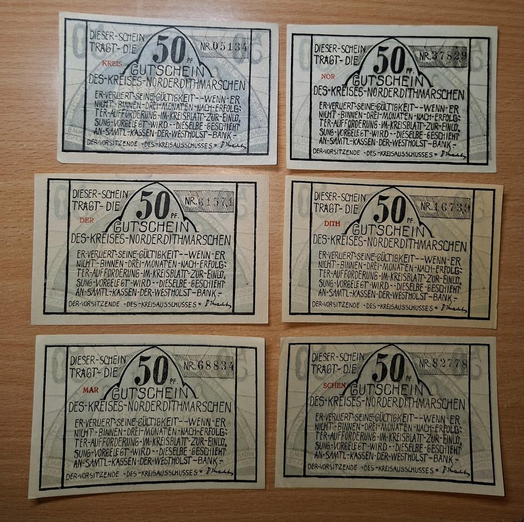 Duits Notgeld Norder-Dithmarschen Noodgeld, Ophalen of Verzenden, Duitsland