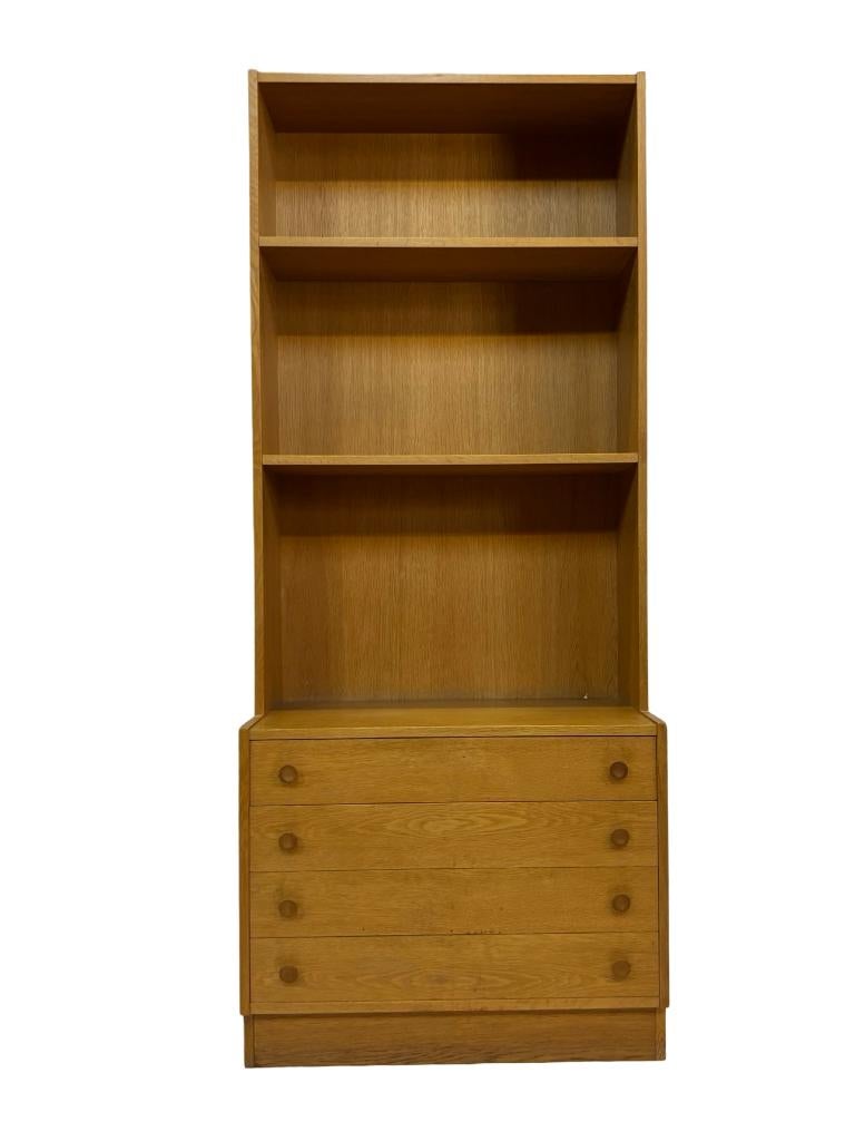 Vintage Kast Boekenkast Wandkast Jaren 60 Eiken Design, Met plank(en), Gebruikt, Vintage, 50 tot 100 cm