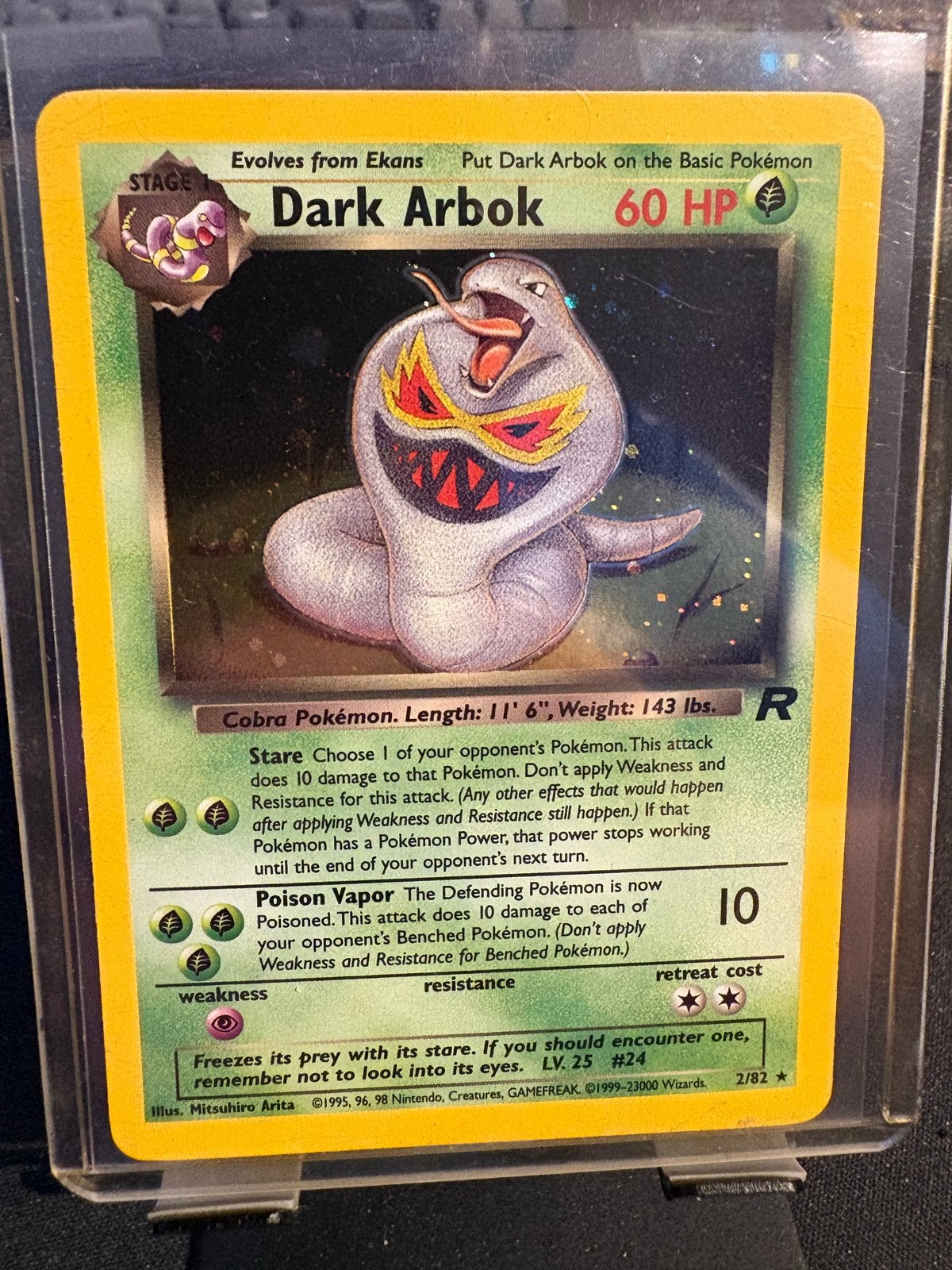 Dark Arbok Pokémon kaart (2/82) - Team Rocket Set, Ophalen of Verzenden, Gebruikt, Losse kaart