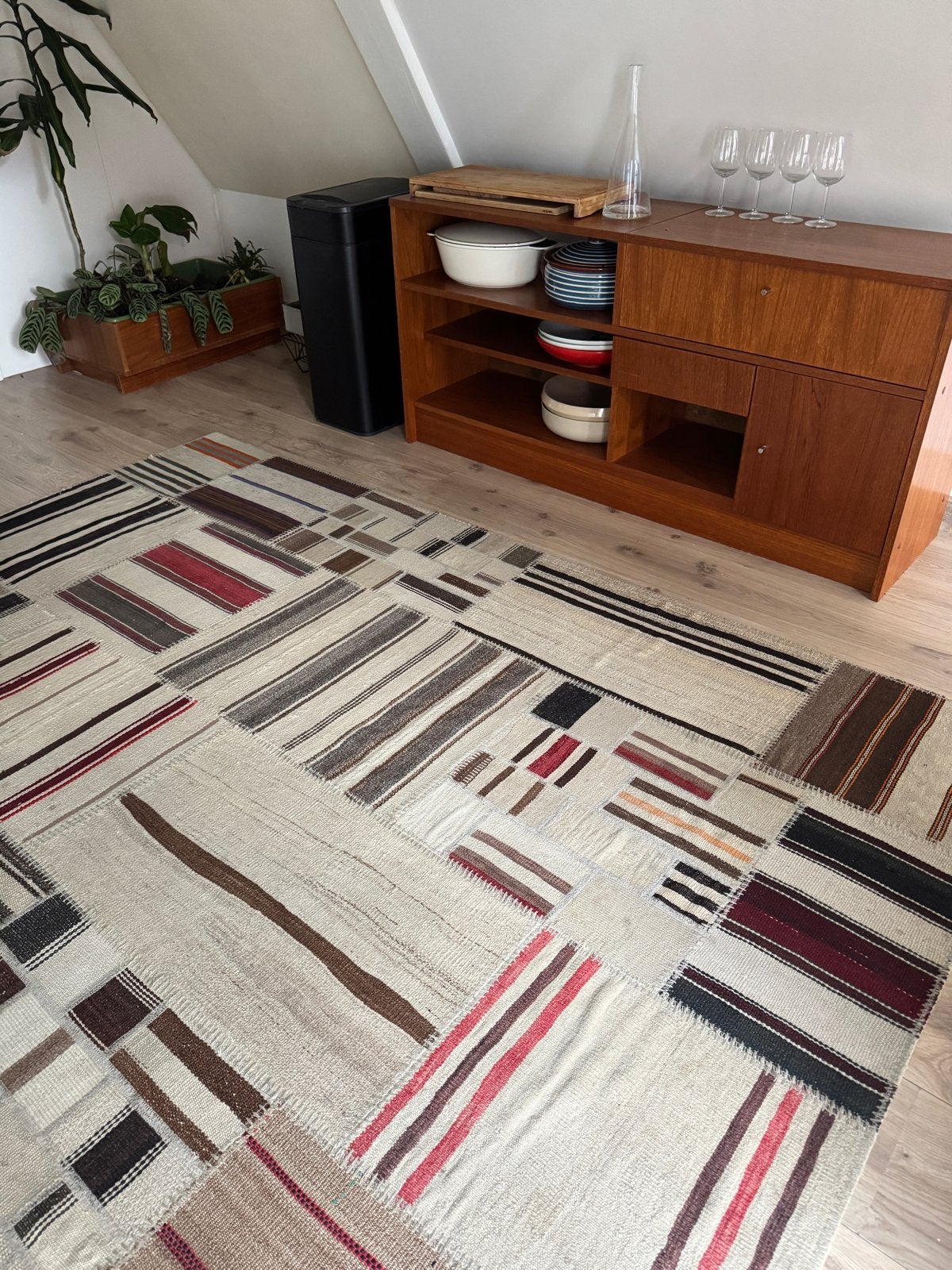 IKEA Silkeborg patchwork kleed 170x240 cm, Gebruikt, Beige, 150 tot 200 cm, 200 cm of meer