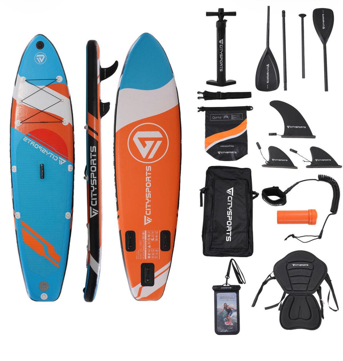 2x CitySports SUP (opblaasbaar) – als nieuw