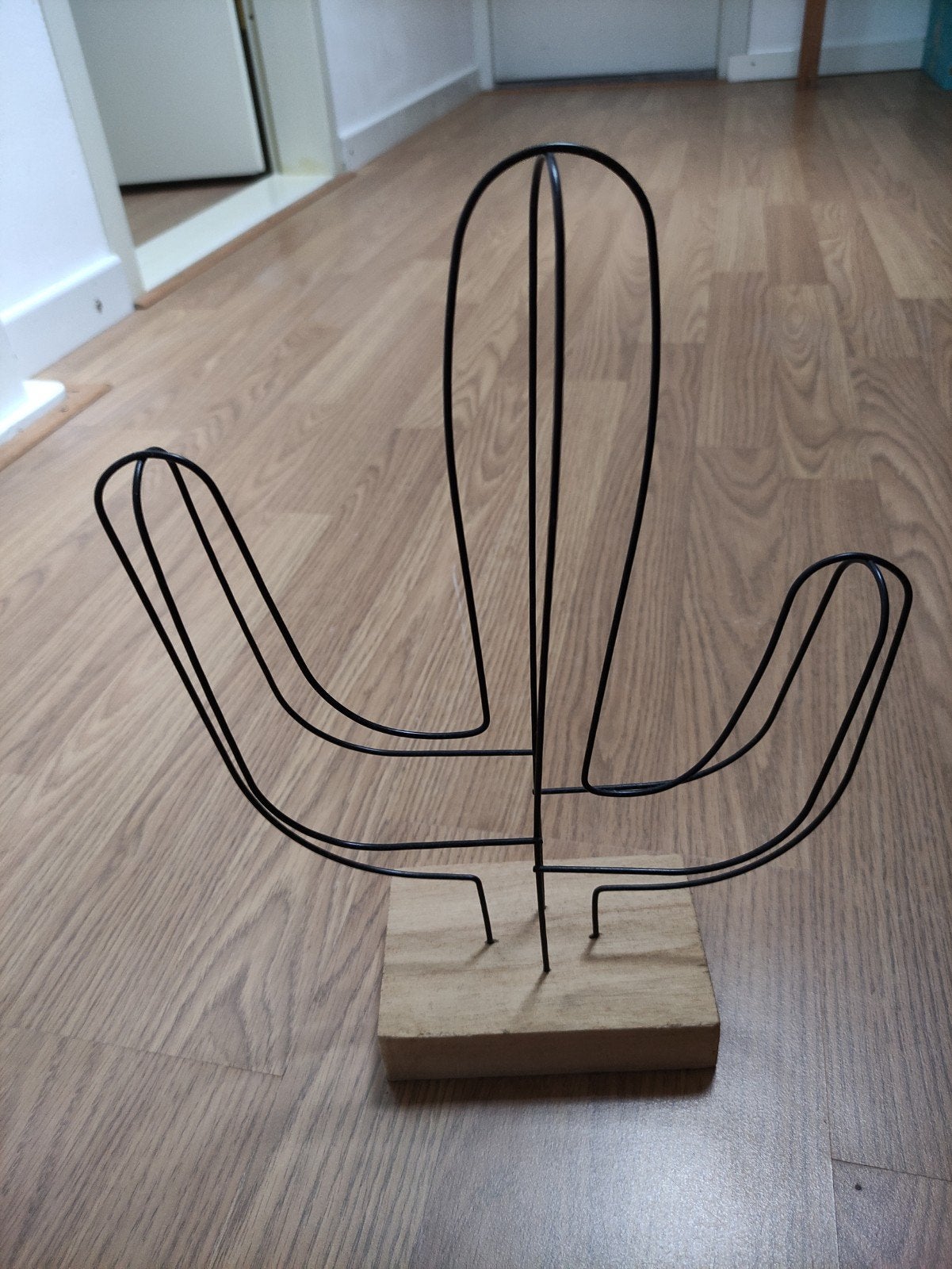 Decoratieve cactus van metaal en hout, Huis en Inrichting, Ophalen, Zwart, Zo goed als nieuw, Metaal