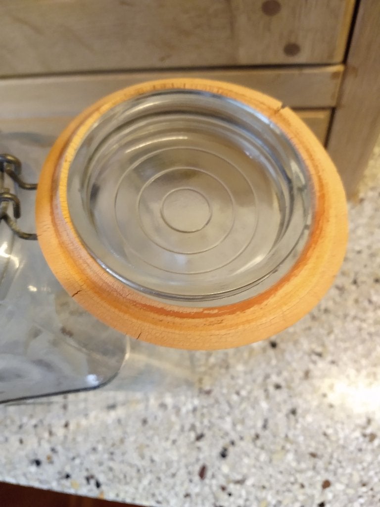 Stopfles apothekersfles vierkant met vast deksel hoogte 35 c, Voorraadpot, Ophalen of Verzenden, Gebruikt