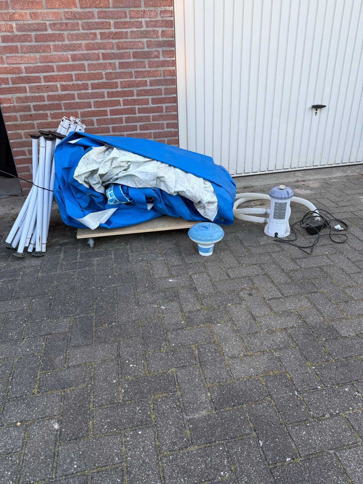 Zwembad 3.7m breed met pomp en toebehoren, Tuin en Terras, Ophalen, Gebruikt, 80 tot 120 cm, Rond