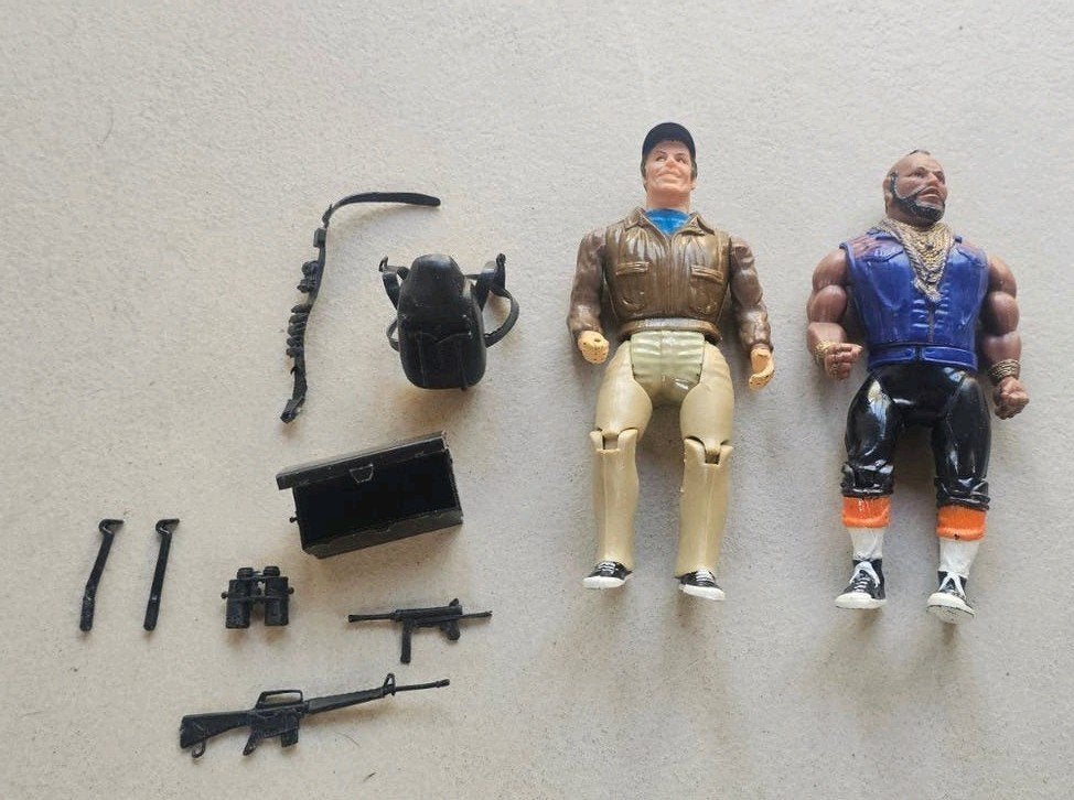 Vintage The A-Team Galoob (1983) – B.A. Baracus en Murdock, Ophalen of Verzenden, Gebruikt