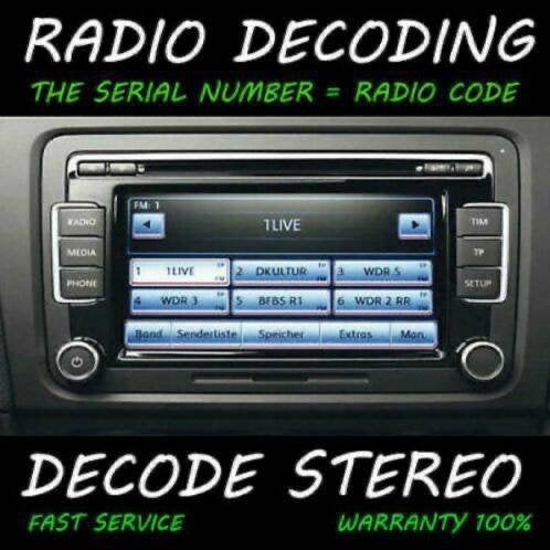 VW VOLKSWAGEN AUDI SEAT SKODA RNS RCD RADIO NAVIGATIE CODE, Auto diversen, Verzenden, Zo goed als nieuw