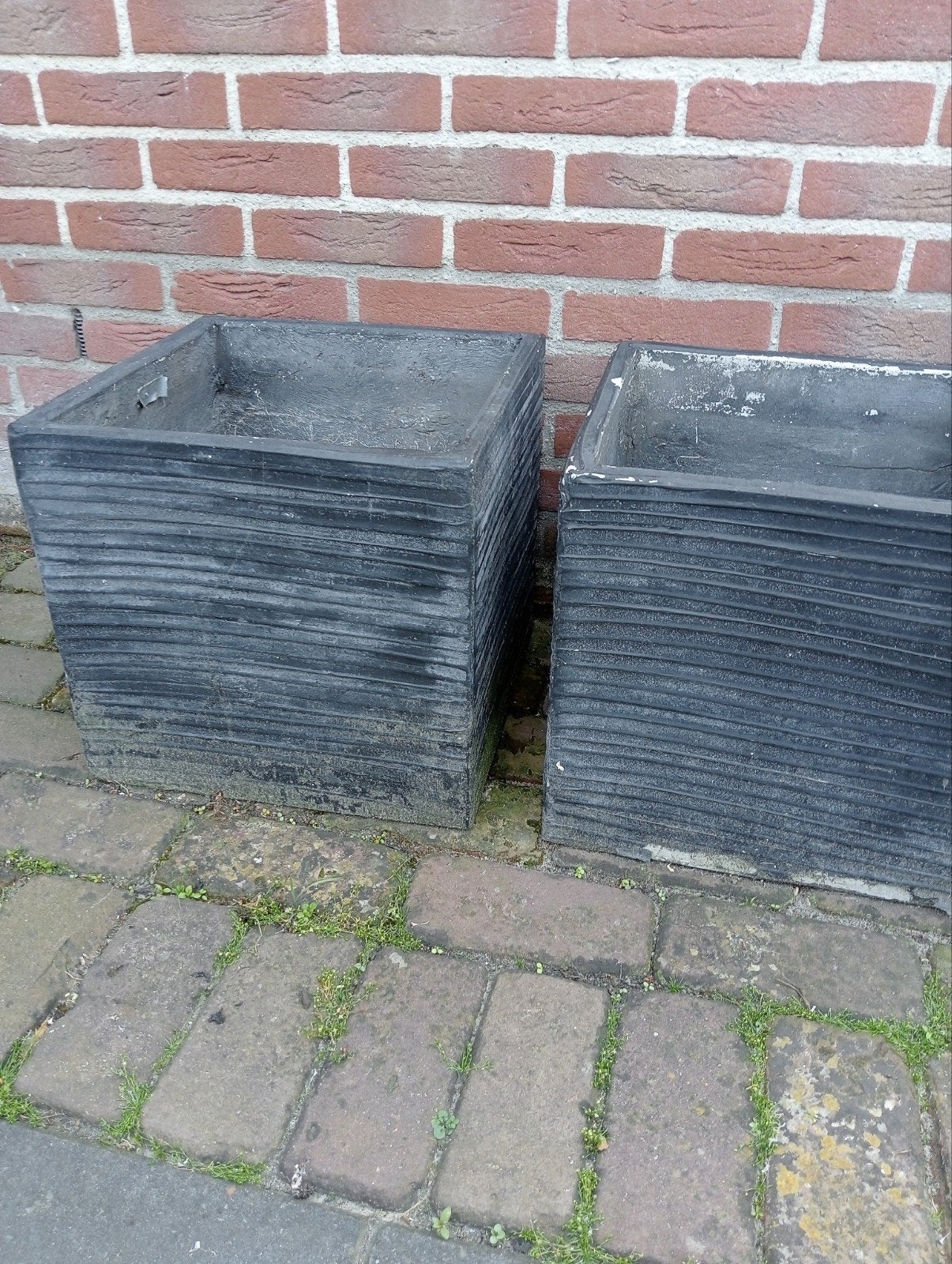 Gratis Bloembakken 35x35 cm hoogte x breedte., Ophalen, Gebruikt, Vierkant, Kunststof
