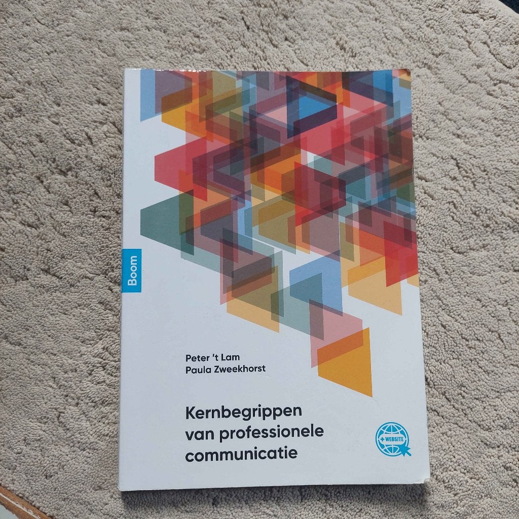 Kernbegrippen van professionele communicatie 9789024424894, 't Lam, P, Zo goed als nieuw, Alpha, HBO