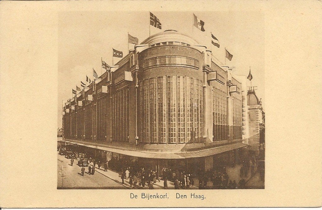 Ansichtkaart De Bijenkorf Den Haag 1931, Ophalen of Verzenden, 1920 tot 1940, Gelopen, Zuid-Holland