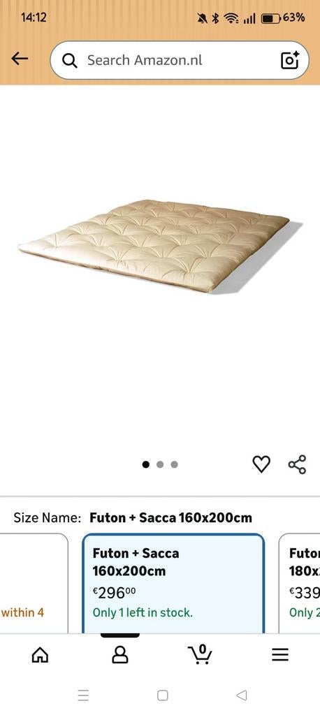 Shiatsu futon, nooit gebruikt. Maat 160x200cm, Ophalen, Nieuw