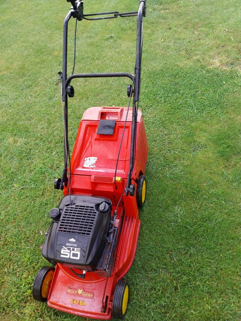 Wolf Garten S 42 BA Benzine Grasmaaier met Opvangbak, Cirkelmaaier, Ophalen of Verzenden, Opvangbak, Benzine-grasmaaier