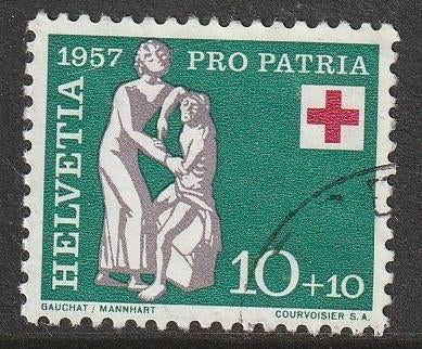 Zwitserland 1957 642 Pro Patria Rode Kruis, Gest, Postzegels en Munten, Ophalen of Verzenden, Gestempeld