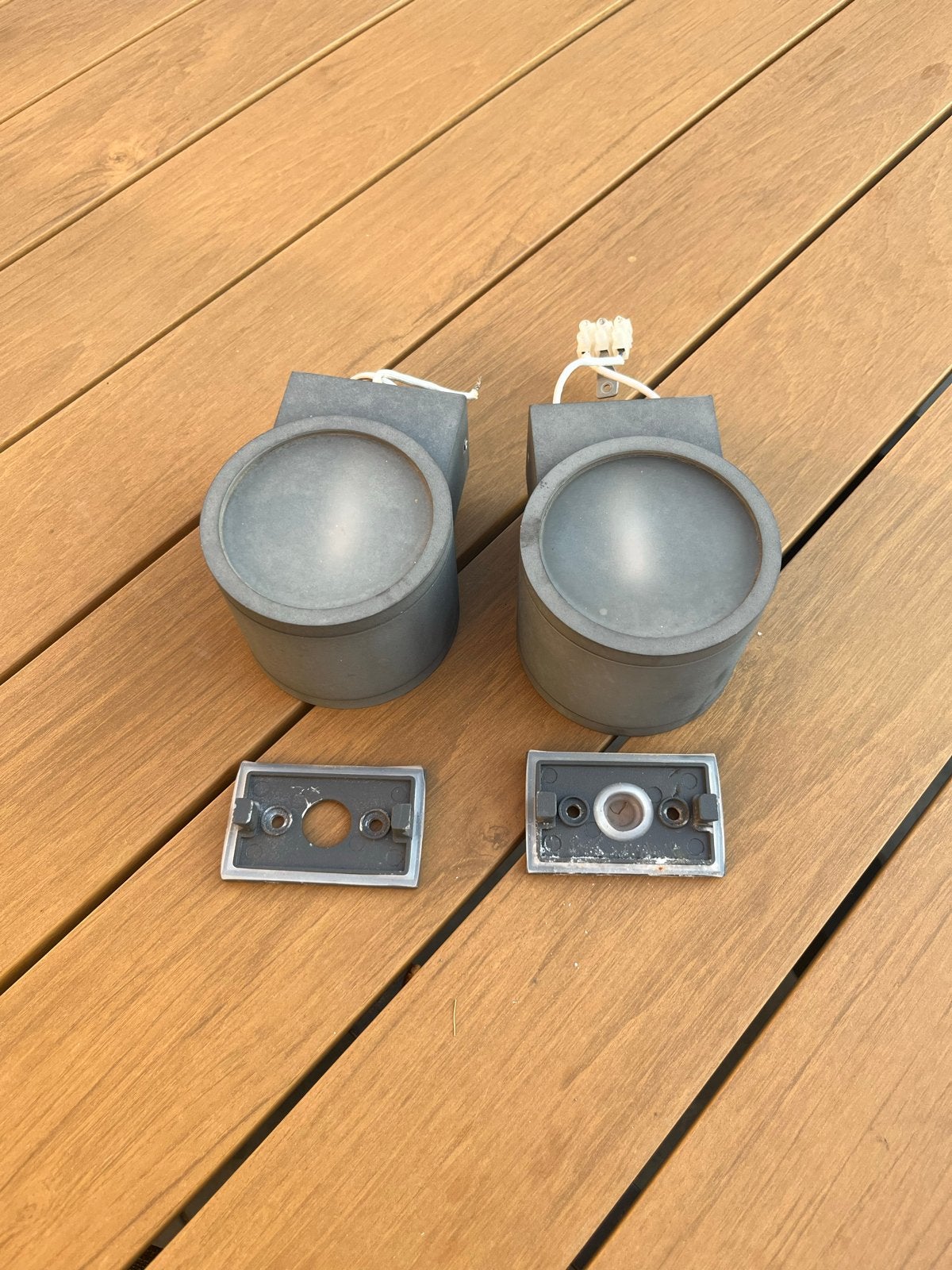 Gratis Set van 2 Gebruikte Spots voor Buitenverlichting, Ophalen, Gebruikt, Minder dan 50 watt, Aluminium