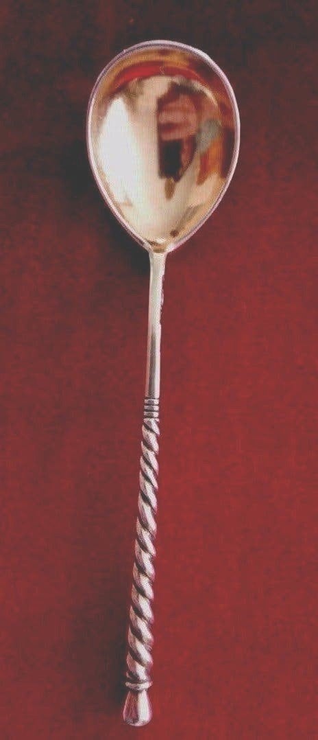 Russische zilveren zolotnik lepel, Ophalen of Verzenden, Zilver