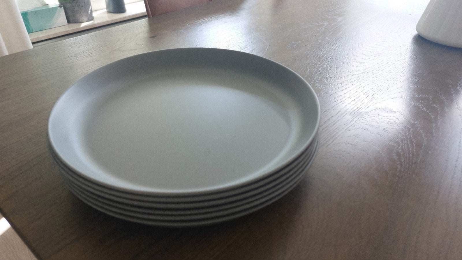 Royal VKB borden buitenservies 6 stuks grijs, Ophalen of Verzenden, Zo goed als nieuw, Rond, Kunststof