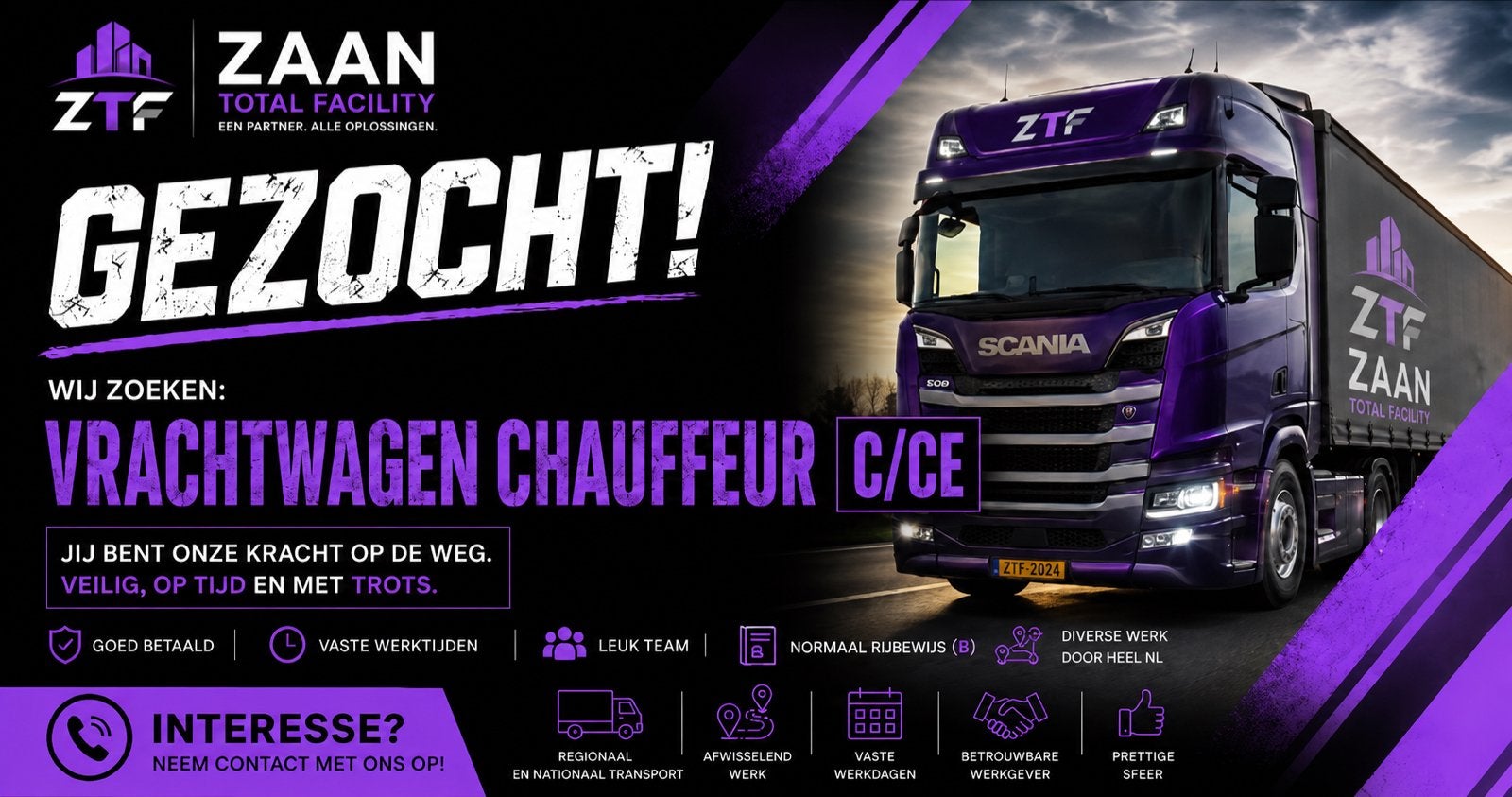 Chauffeurs gezocht C/CE, Vacatures, Vacatures | Chauffeurs, Overige niveaus, Starter, Overige vormen