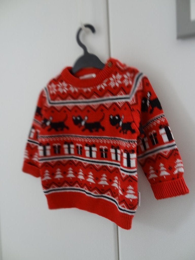 Takkie trui in rood - maat 74 - Hema, Gebruikt, Ophalen of Verzenden, Hema, Truitje of Vestje