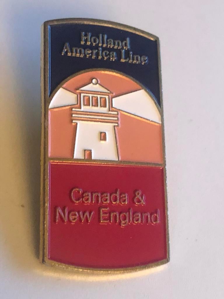 Groot speldje Holland America Line Canada & New England, Verzamelen, Ophalen of Verzenden, Gebruikt, Transport, Speldje of Pin