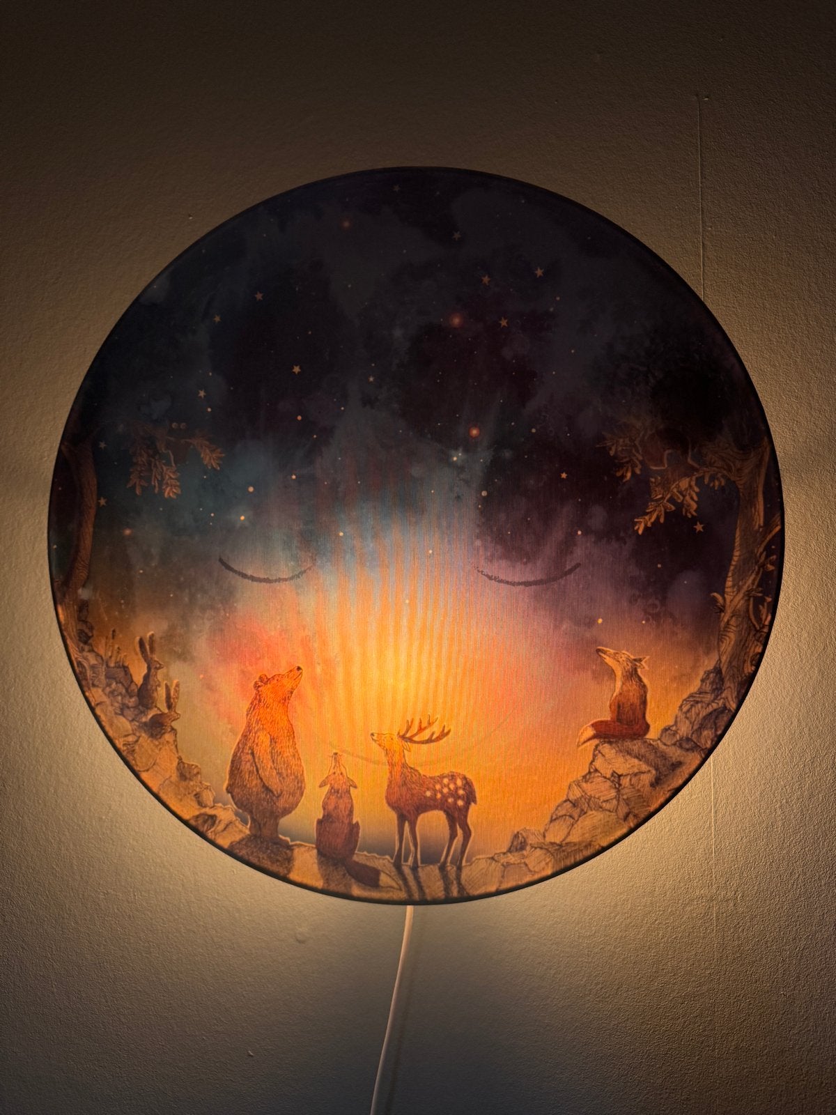 Wandlamp kinder-/babykamer “Ga Slapen Maan!”, Met schakelaar, Overige merken, Kunststof, Meerkleurig