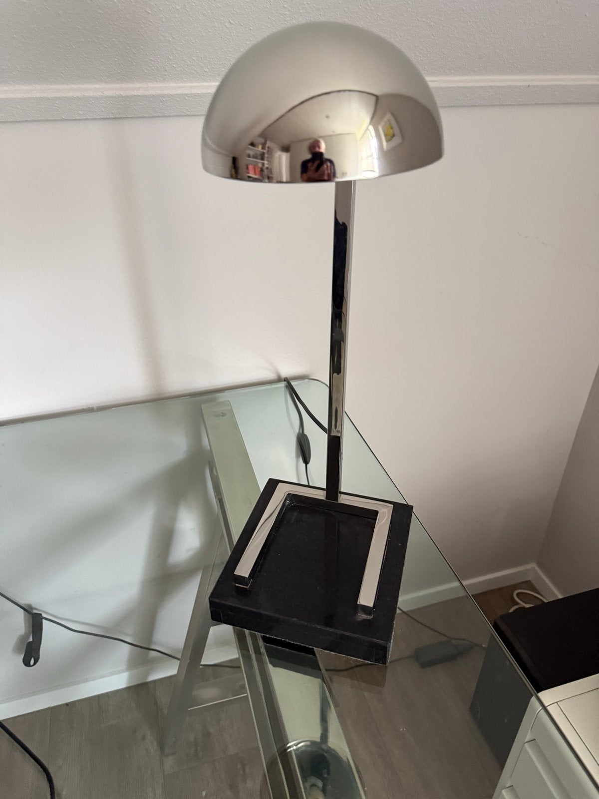 Moderne Eichholtz Tafellamp met Schakelaar, Huis en Inrichting, Ophalen, E27 (groot), Zo goed als nieuw, Metaal