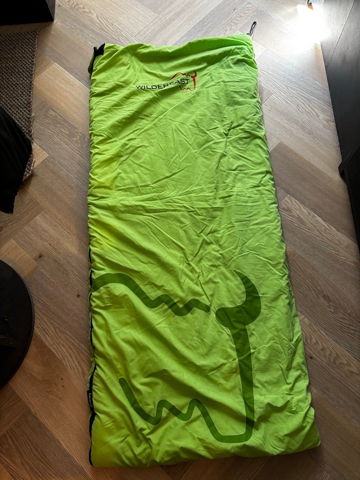 Wildebeast Junior Slaapzak 100% Katoen - Groen, Ophalen, Gebruikt