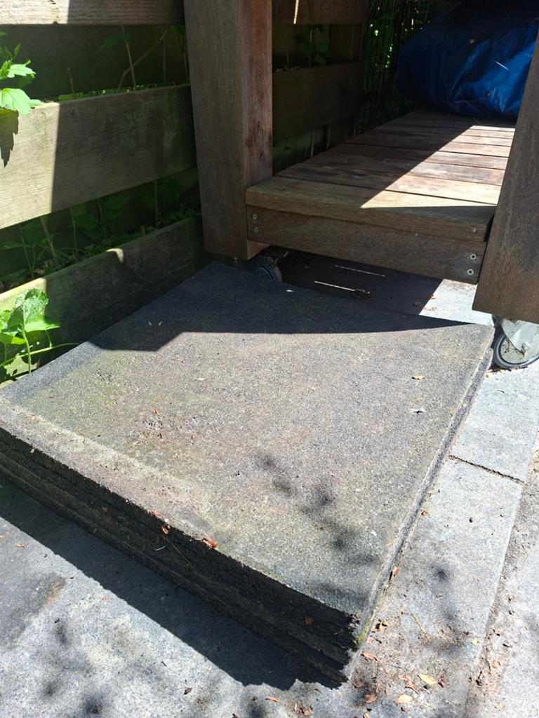 Rubberen tegels, Tuin en Terras, Tegels en Klinkers, Gebruikt, Overige typen, Rubber, 5 tot 10 m²
