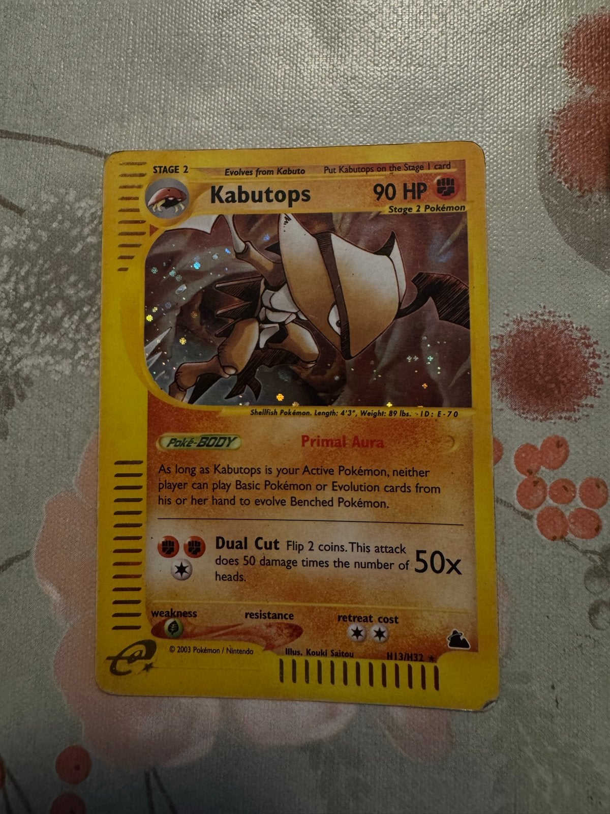 Pokémon Kaart Kabutops 113/H32 - Holo, Ophalen of Verzenden, Zo goed als nieuw, Losse kaart, Foil